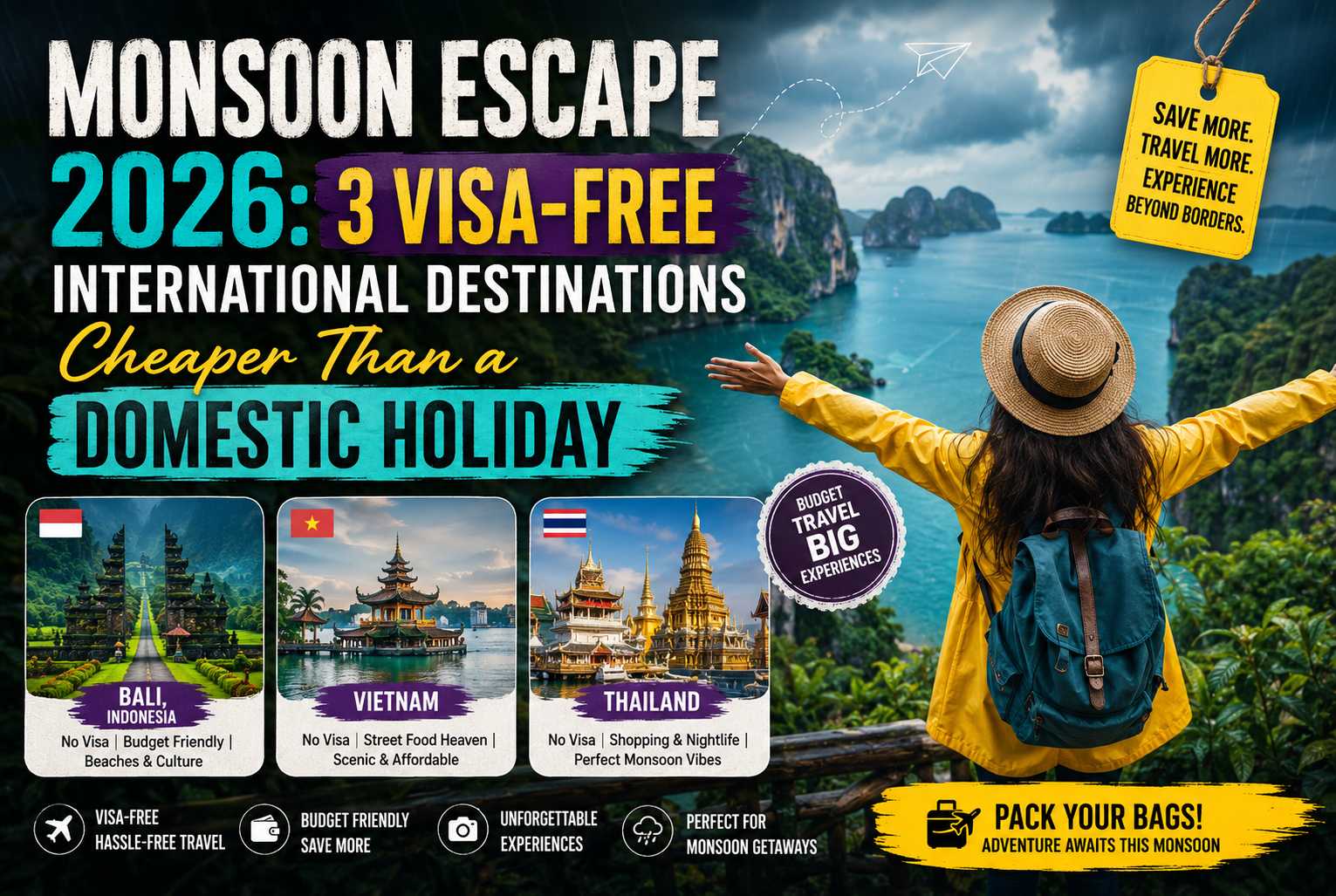 Monsoon Escape 2026: 3 Visa-Free International Destinations Cheaper Than a Domestic Holiday